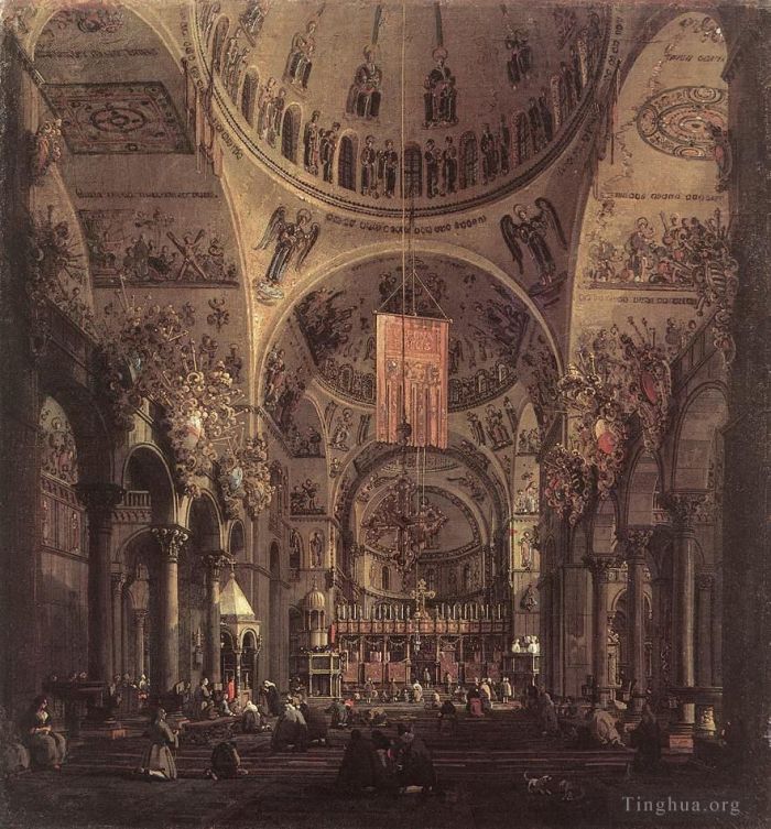 卡纳莱托 的油画作品 -  《圣马可内部》