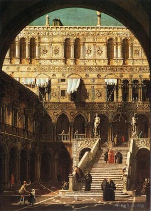 艺术家卡纳莱托作品《巨人阶梯,1765》