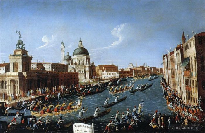 卡纳莱托 的油画作品 -  《女子大运河帆船赛》