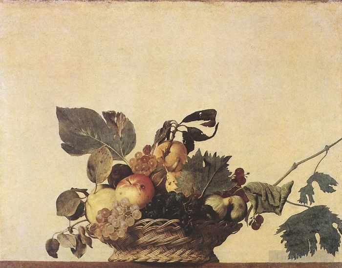 卡拉瓦乔 的油画作品 -  《篮子水果静物》