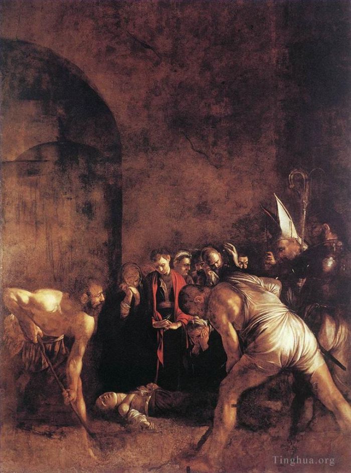 卡拉瓦乔 的油画作品 -  《圣露西的埋葬》