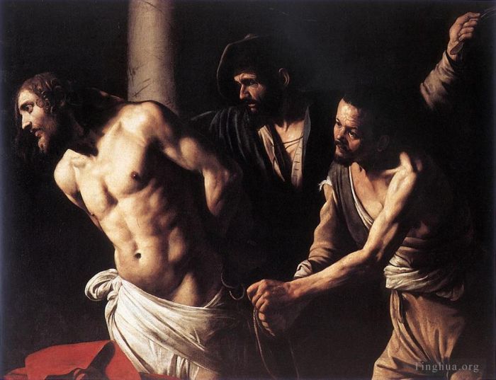 卡拉瓦乔 的油画作品 -  《基督在柱上》