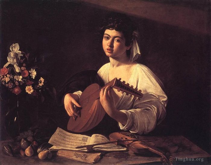 卡拉瓦乔 的油画作品 -  《琵琶演奏家》