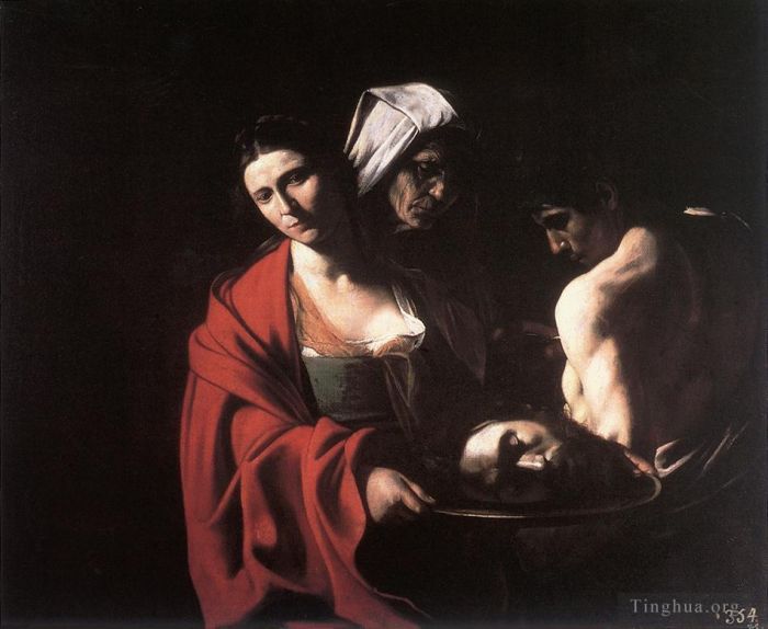 卡拉瓦乔 的油画作品 -  《莎乐美与施洗者的头》