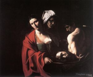 艺术家卡拉瓦乔作品《莎乐美与施洗者的头》