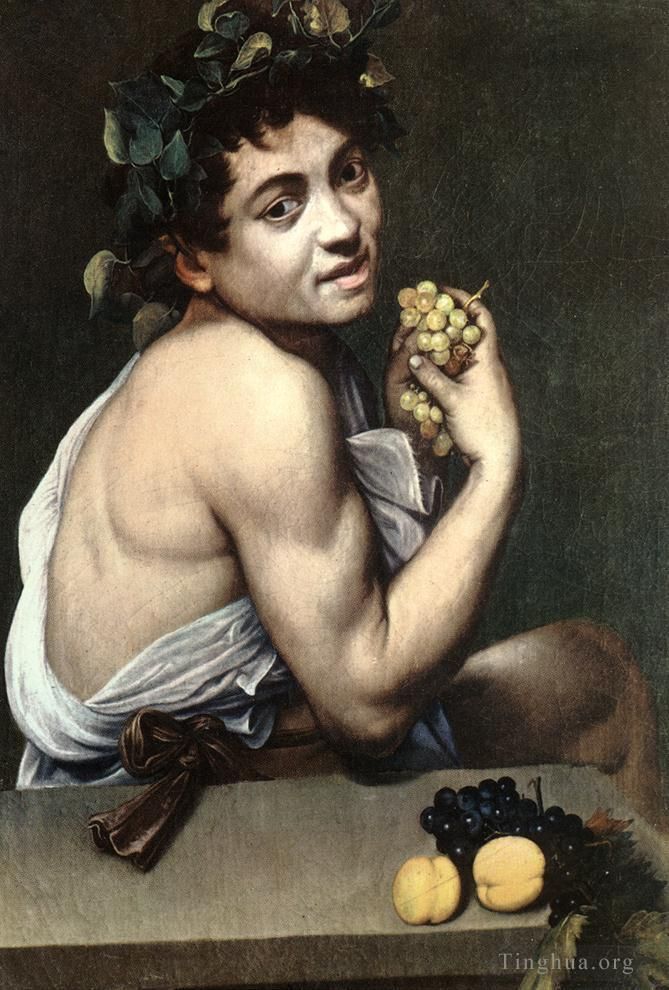 卡拉瓦乔 的油画作品 -  《病态的酒神巴克斯》