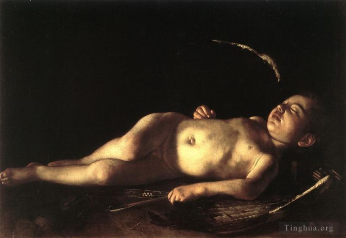 卡拉瓦乔 的油画作品 -  《沉睡的丘比特》
