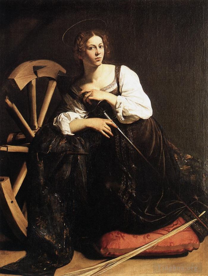 卡拉瓦乔 的油画作品 -  《亚历山大的圣凯瑟琳》