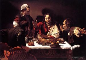 艺术家卡拉瓦乔作品《以马忤斯的晚餐》