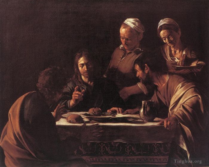 卡拉瓦乔 的油画作品 -  《以马忤斯的晚餐》