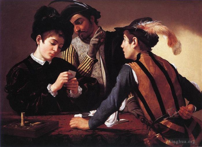 卡拉瓦乔 的油画作品 -  《纸牌骗子》