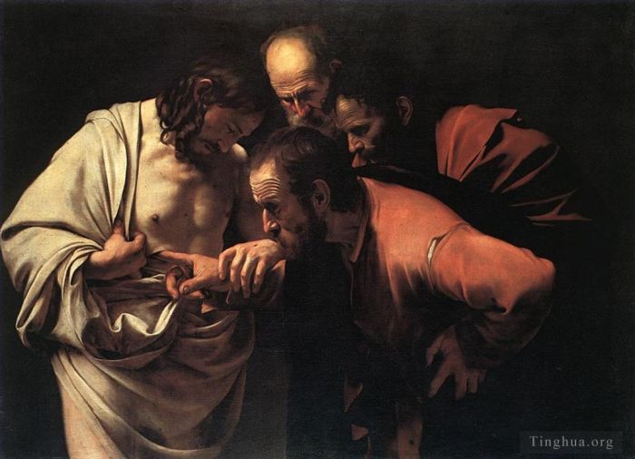 卡拉瓦乔 的油画作品 -  《圣托马斯的怀疑》