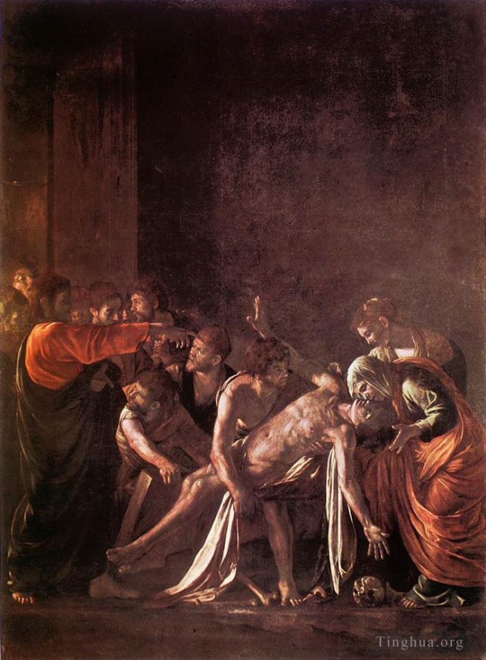 卡拉瓦乔 的油画作品 -  《拉撒路的复活》