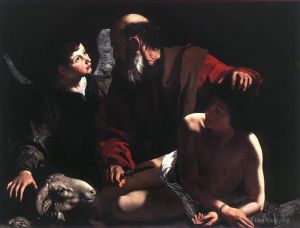 艺术家卡拉瓦乔作品《以撒的牺牲2》