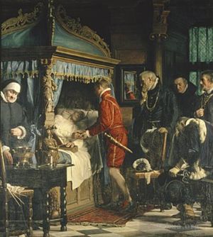 艺术家卡尔·海因里希·布洛赫作品《尼尔斯·卡斯总理将钥匙交给克里斯蒂安四世》