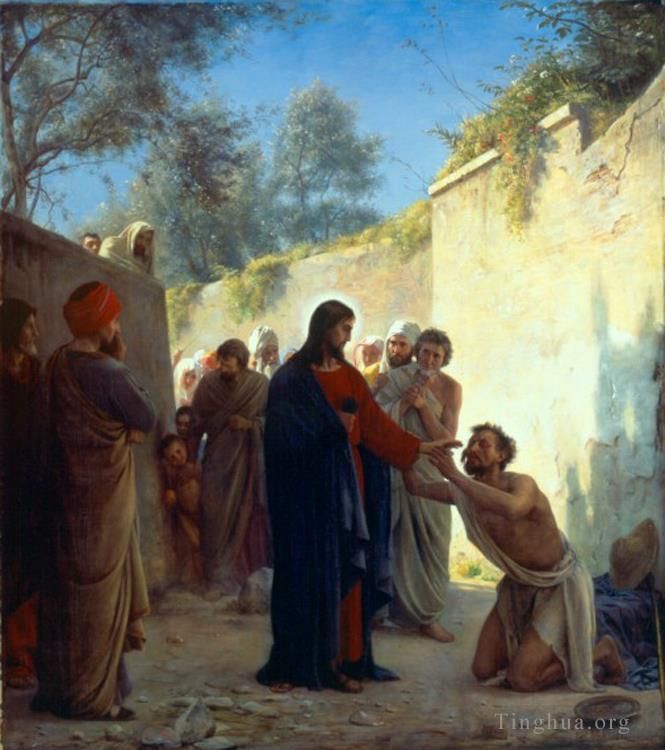 卡尔·海因里希·布洛赫 的油画作品 -  《基督的医治》