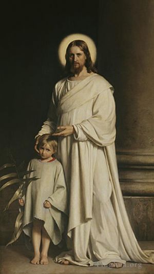 艺术家卡尔·海因里希·布洛赫作品《基督与男孩》