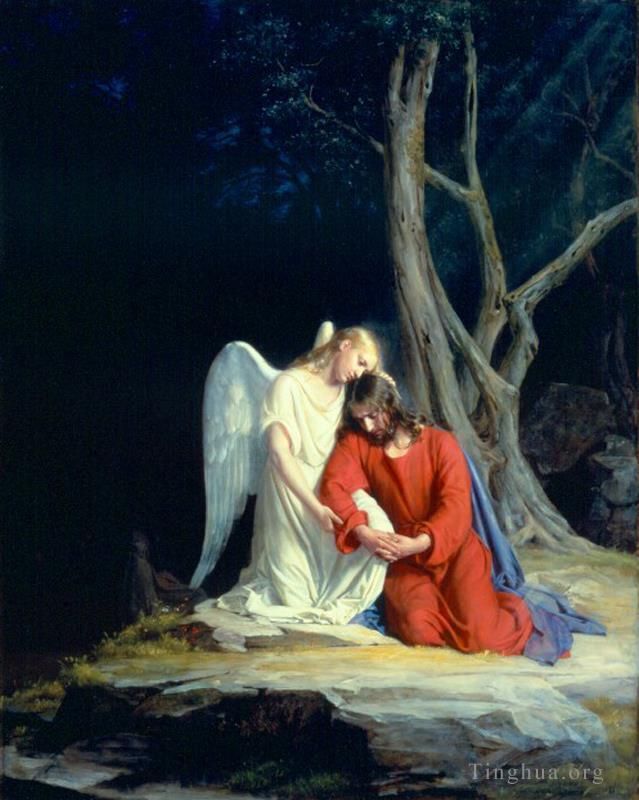 卡尔·海因里希·布洛赫 的油画作品 -  《基督在客西马尼园》