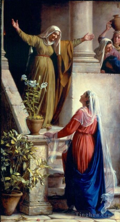 卡尔·海因里希·布洛赫 的油画作品 -  《玛丽和伊丽莎白》
