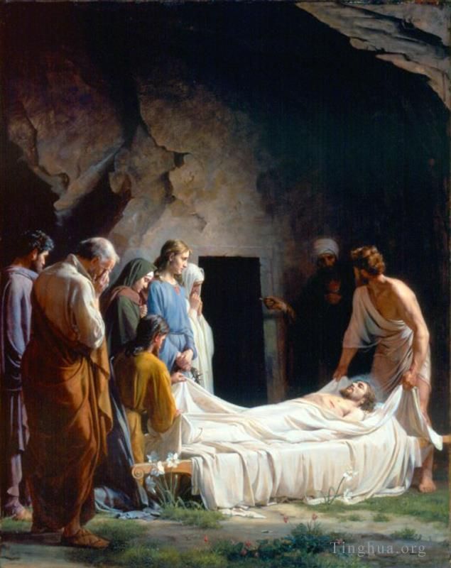 卡尔·海因里希·布洛赫 的油画作品 -  《基督的埋葬》