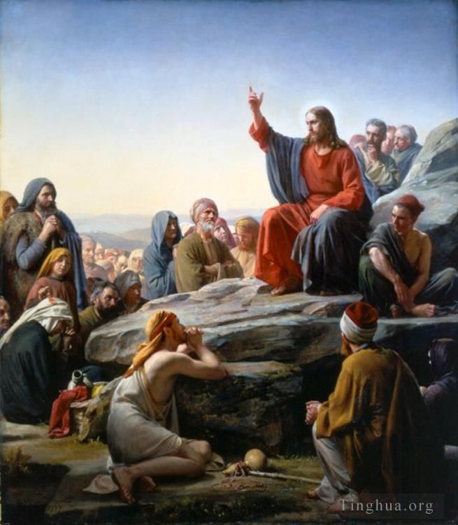 卡尔·海因里希·布洛赫 的油画作品 -  《登山宝训》