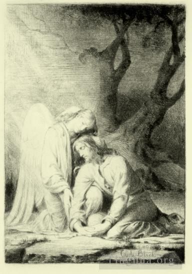 卡尔·海因里希·布洛赫 的各类绘画作品 -  《基督在客西美尼》