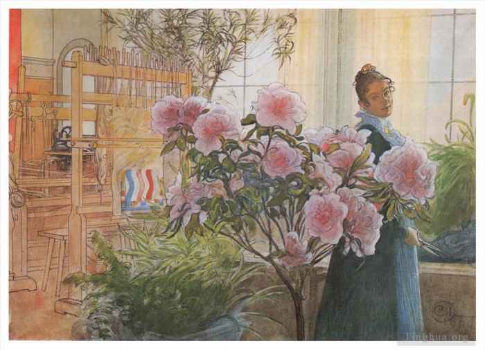 卡尔·拉森 的各类绘画作品 -  《杜鹃花1906》
