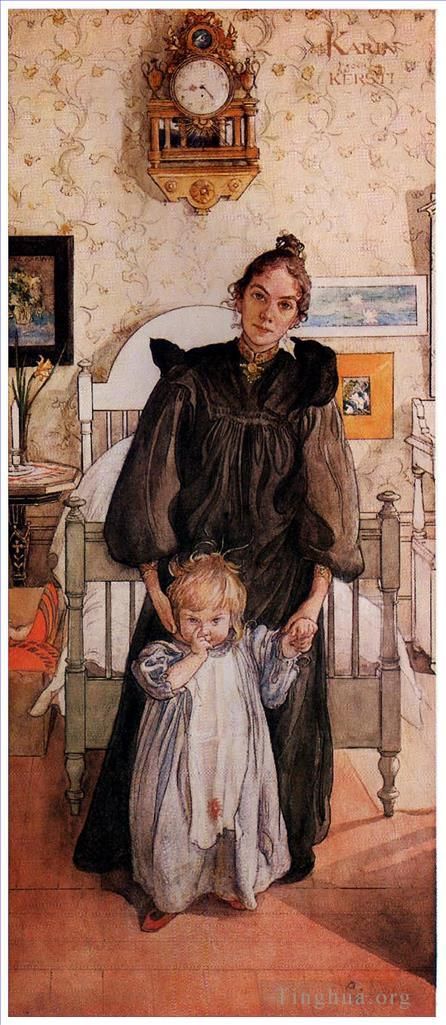 卡尔·拉森 的各类绘画作品 -  《卡琳和克斯蒂,1898》