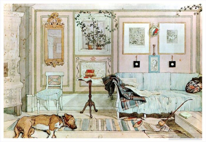 卡尔·拉森 的各类绘画作品 -  《懒惰的角落,1897》