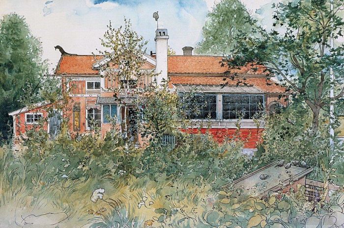 卡尔·拉森 的各类绘画作品 -  《小屋》