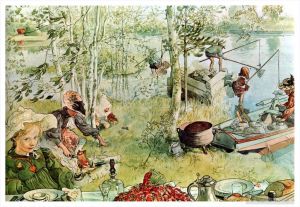 艺术家卡尔·拉森作品《小龙虾季于,1897,年开始》