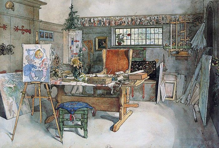 卡尔·拉森 的各类绘画作品 -  《1895工作室》
