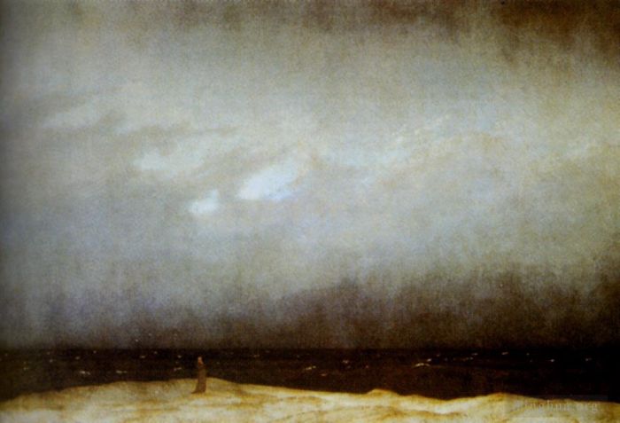 卡斯帕·大卫·弗里德里希 的油画作品 -  《海边嘉布遣会修士》