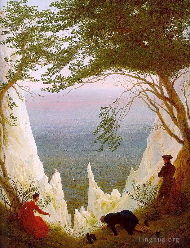 卡斯帕·大卫·弗里德里希 的油画作品 -  《吕根岛的粉笔悬崖》