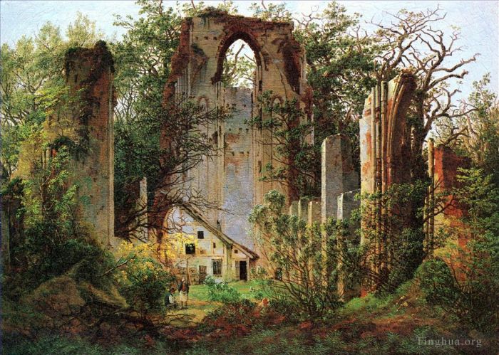 卡斯帕·大卫·弗里德里希 的油画作品 -  《埃尔迪纳废墟,CDF》