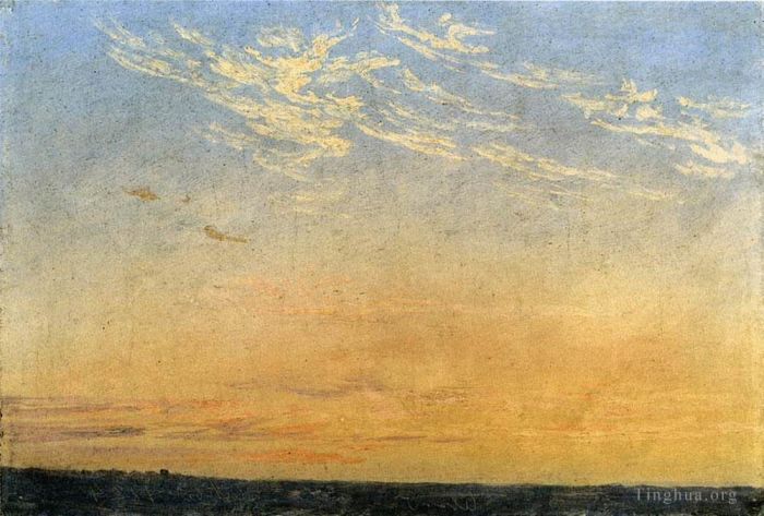卡斯帕·大卫·弗里德里希 的油画作品 -  《晚上》