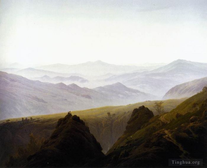 卡斯帕·大卫·弗里德里希 的油画作品 -  《山中的早晨》