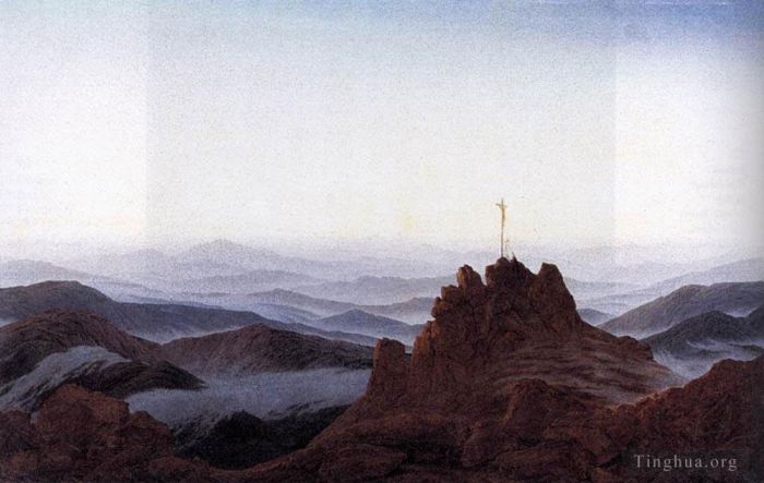卡斯帕·大卫·弗里德里希 的油画作品 -  《里森山的早晨》