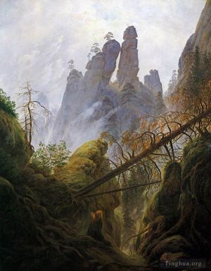 艺术家卡斯帕·大卫·弗里德里希作品《洛基峡谷》