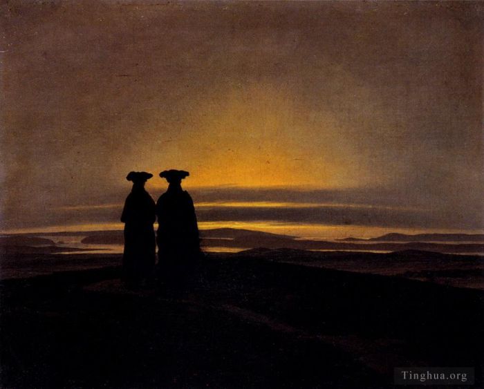 卡斯帕·大卫·弗里德里希 的油画作品 -  《日落》