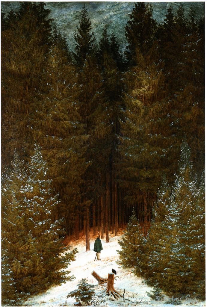 卡斯帕·大卫·弗里德里希 的油画作品 -  《森林里的猎豹》