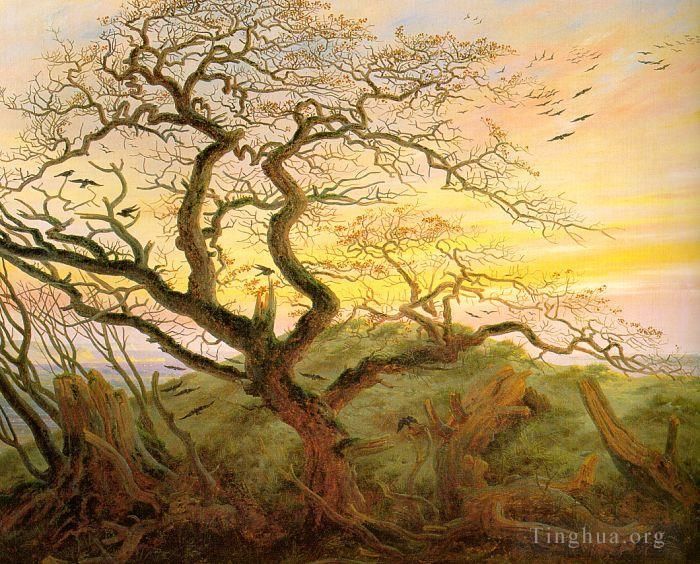 卡斯帕·大卫·弗里德里希 的油画作品 -  《乌鸦之树》