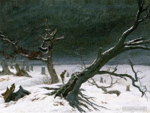 艺术家卡斯帕·大卫·弗里德里希作品《冬季风景,1812》