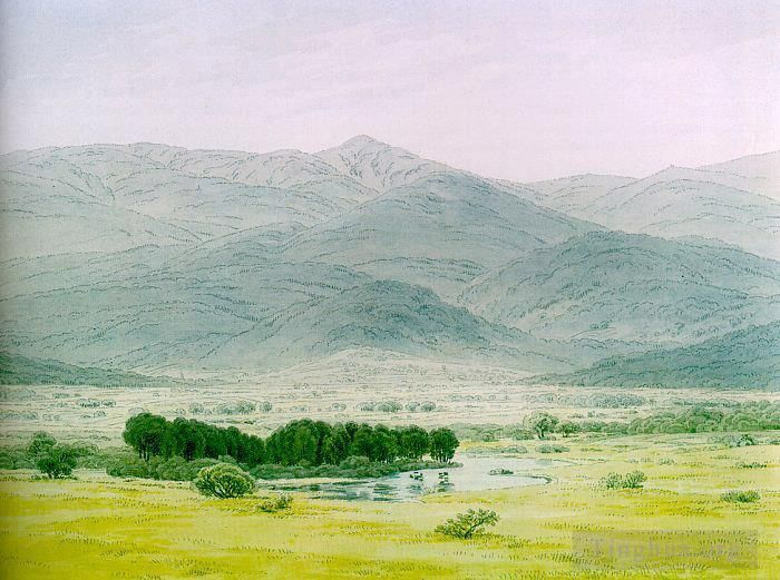 卡斯帕·大卫·弗里德里希 的各类绘画作品 -  《Riesengebirge,的风景》