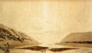 艺术家卡斯帕·大卫·弗里德里希作品《山河风景日间版》
