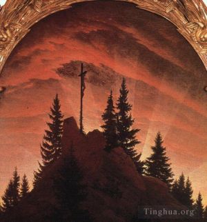 艺术家卡斯帕·大卫·弗里德里希作品《山中的十字架》