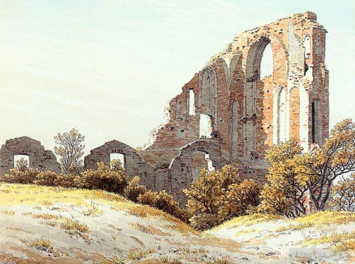 卡斯帕·大卫·弗里德里希 的各类绘画作品 -  《埃尔德纳废墟》