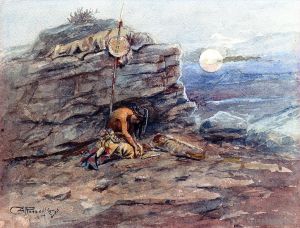 艺术家查尔斯·马里昂·拉瑟尔作品《哀悼死去的战士》