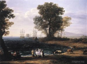 艺术家克劳德·洛兰作品《欧罗巴被掠夺的海岸场景》