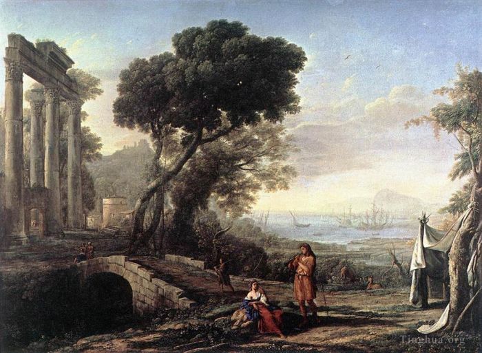 克劳德·洛兰 的油画作品 -  《意大利海岸风景》